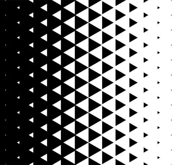 Halbtondreieckiger Mustervektor. abstrakte monochrom geometrische Dreieck Muster Design Hintergrund — Stockvektor