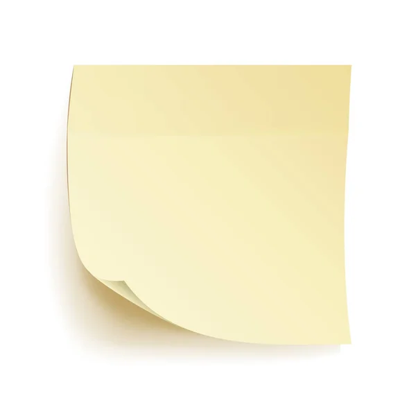 紙の作業メモ分離ベクトル。空白の付箋。壁にリアルなイラスト. — ストックベクタ