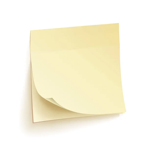 Papír munkát megjegyzi, elszigetelt vektor. Üres Sticky Notes. Reális illusztráció a fali. — Stock Vector