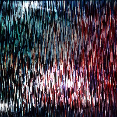 Glitched çizgiler ve renkli dikdörtgen şekiller. Büyük veri çöken bir grup. Karanlık dijital uzayda sinyal hata. Arka plan illüstrasyon. Öğe için Poster, davet veya Web Tasarım.