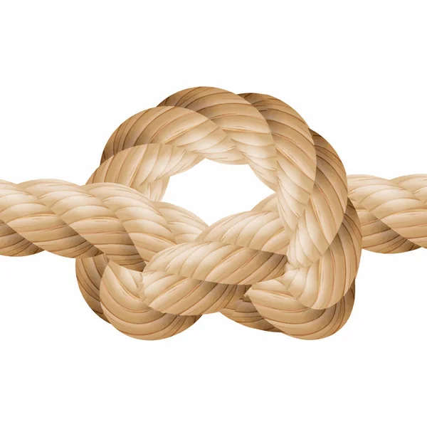 Kötél Knot-vektor. Tengeri kötél csomó. Elszigetelt fehér Background. A szövet, tapéta, csomagolás. 8. ábra túlnyúlását. — Stock Vector