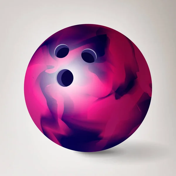 Bowling Ball Vector. Illustrazione realistica 3D. Lucido e pulito — Vettoriale Stock