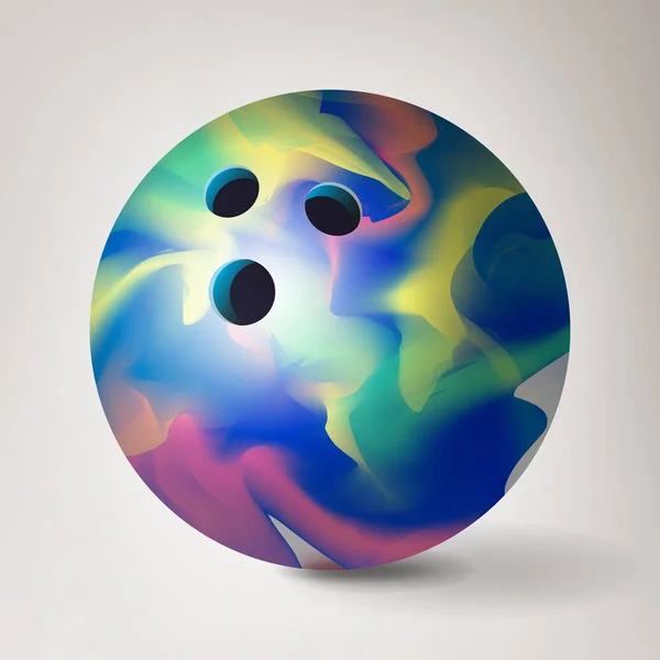 Bowling topu vektör. 3D gerçekçi illüstrasyon. Parlak, parlak ve temiz — Stok Vektör