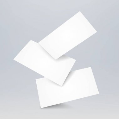 Düşen gerçekçi kartvizit şablonu. Vektör çizim.