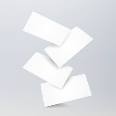 Düşen gerçekçi kartvizit şablonu. Vektör çizim.