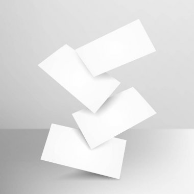 Düşen gerçekçi kartvizit şablonu. Vektör çizim.