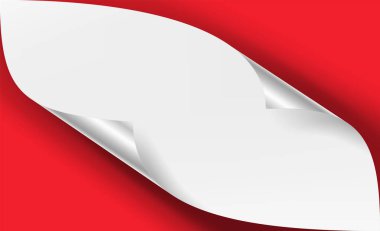 Metalik köşe vektör kıvrılmış. Yumuşak gölge sahte izole kadar yakından ile gerçekçi kağıt.