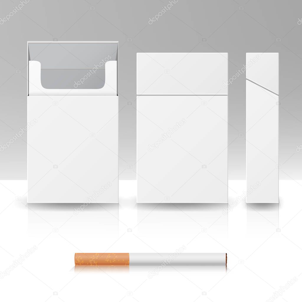Blank Pack Package Box Of Cigarettes 3D Vector Realistic Illustration