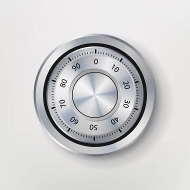 Şifreli kilit, gerçekçi Metal vektör çizim. Emanet gösterim amacıyla. Güvenlik kavramı. Güvenlik ve gizlilik için metal çelik kilit. Koruma kavramı