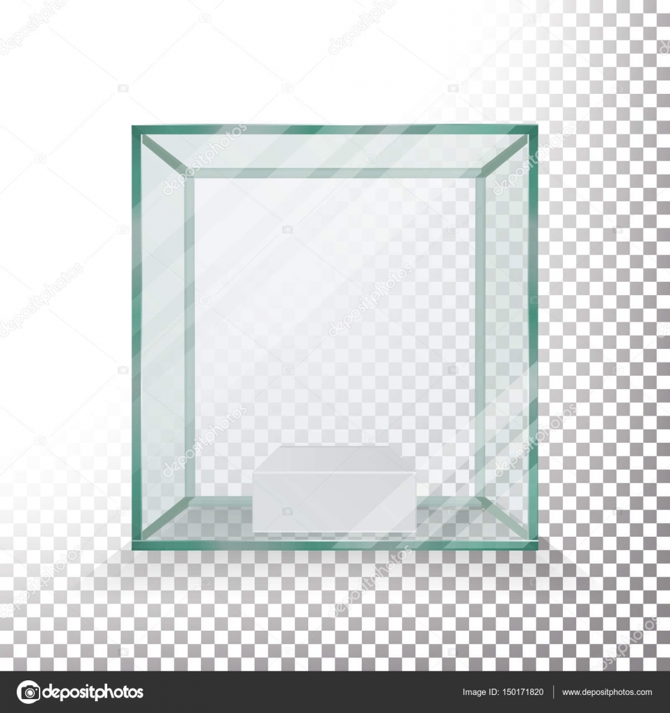 Super Lege transparant glas vak kubus Vector. Realistische kubus. Glazen GL-15