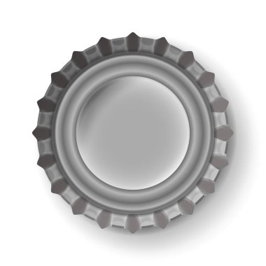 Bira Cap vektör. Beyaz arka plan üzerinde izole metal şişe kapağı. Alay kadar boş