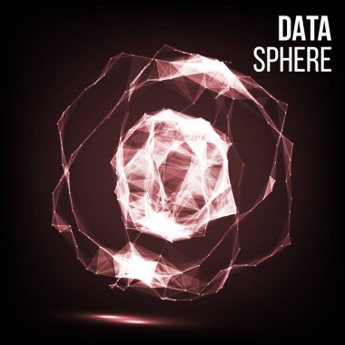 Dijital arka plan, enkaz uçan. 3D vektör çizim. Genel ağ bağlantısı görselleştirme.