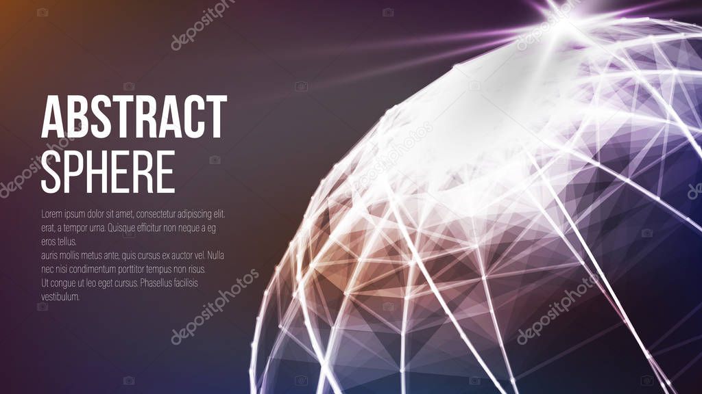 Futuristic Earth Globe. Abstract Technology Futuristic Network. Big Data Complex Vector. Digitally Generated Image. Vector