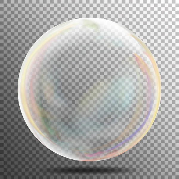 Veelkleurige transparante zeepbel op een geruite achtergrond. Vectorillustratie — Stockvector