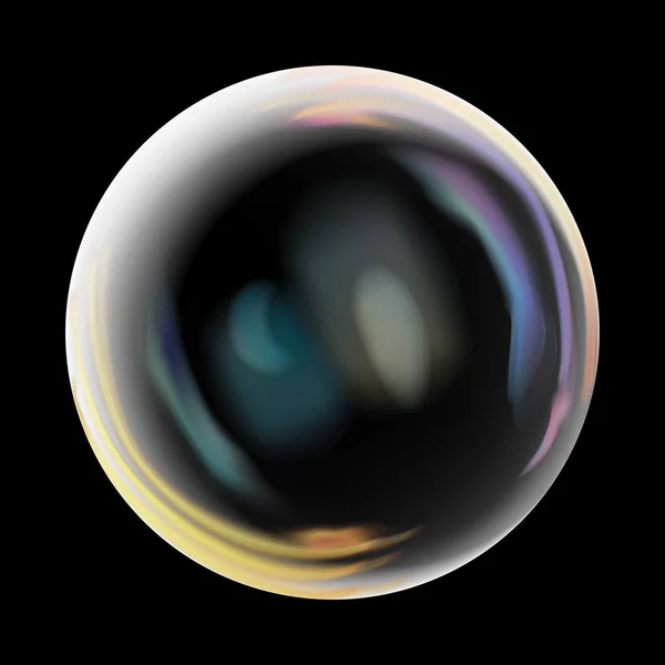 Прозрачный мыльный пузырь. Реалистичная векторная иллюстрация — стоковый вектор