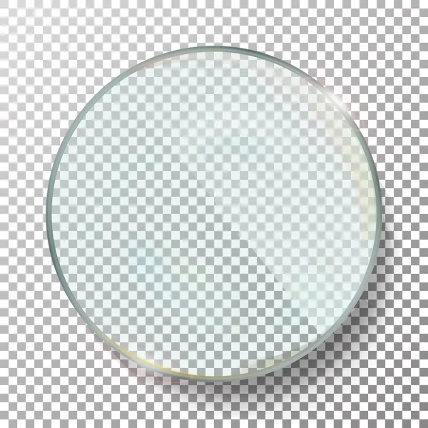 Realistische vectorillustratie transparante ronde cirkel. Achtergrond glas cirkel — Stockvector