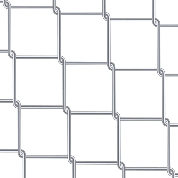 链链接围栏背景。工业风格壁纸。现实的几何纹理。钢绞线墙上白色孤立。矢量图 — 图库矢量图片