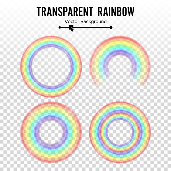 Rainbow Circle Element Vector Set. Espectro de cores. Elemento redondo colorido. Gay, Homossexual Symbol. Ilustração do arco-íris abstrato isolado em fundo transparente . —  Vetores de Stock