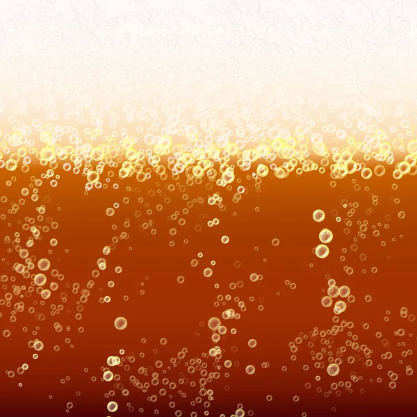 Cerveza light con espuma y burbujas. Fondo vectorial. Bebida fresca Cerveza Ilustración — Vector de stock