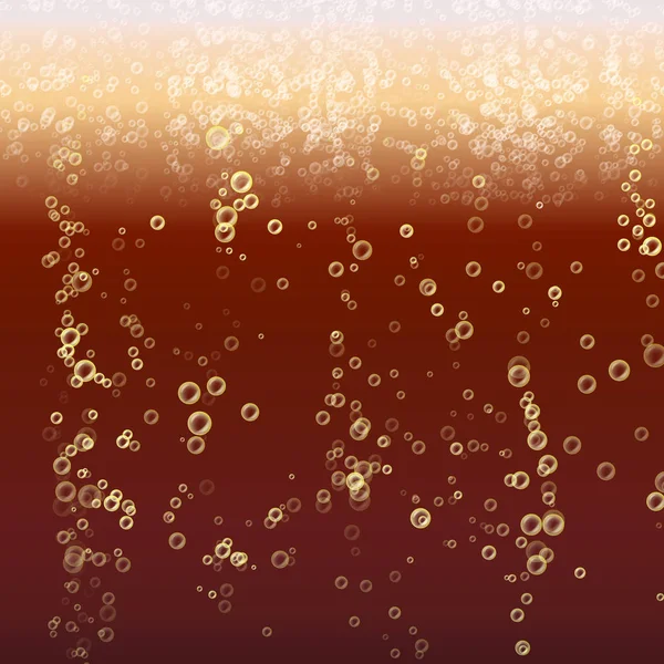 Cola Bubbles Vector Fondo. Fondo de gotas de soda oscura. Agua mareada — Vector de stock