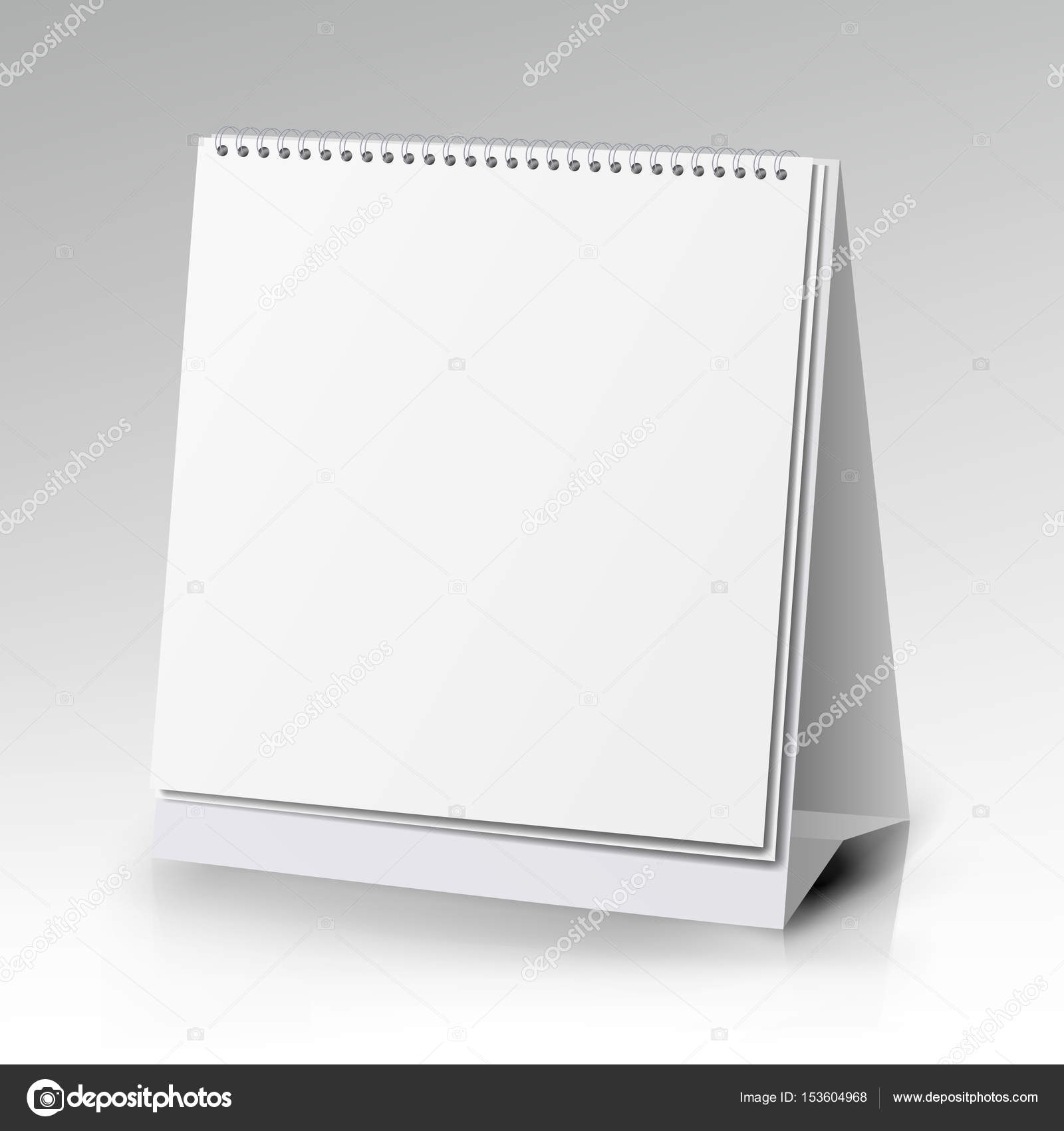 Vector Table Blank Stand Holder For Paper Calendar Card Vector Table Blank Stand Holder For Paper Calendar Card Isolated On White Background Stock