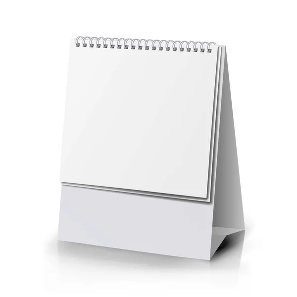 Κενό ημερολόγιο χαρτί. Κάθετη ρεαλιστική στέκεται κενό σπιράλ επιτραπέζιο ημερολόγιο του διαφορετικού μεγέθους σε άσπρο φόντο απομονωμένη εικονογράφηση διάνυσμα — Διανυσματικό Αρχείο