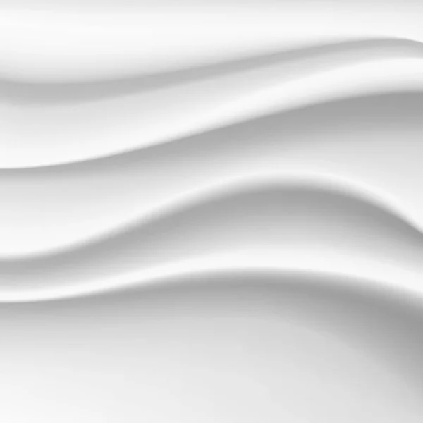 Wavy Silk Abstract Background Vector. White Satin Silky Cloth Fabric Textile Drape With Crease Wavy Folds. — Stock Vector