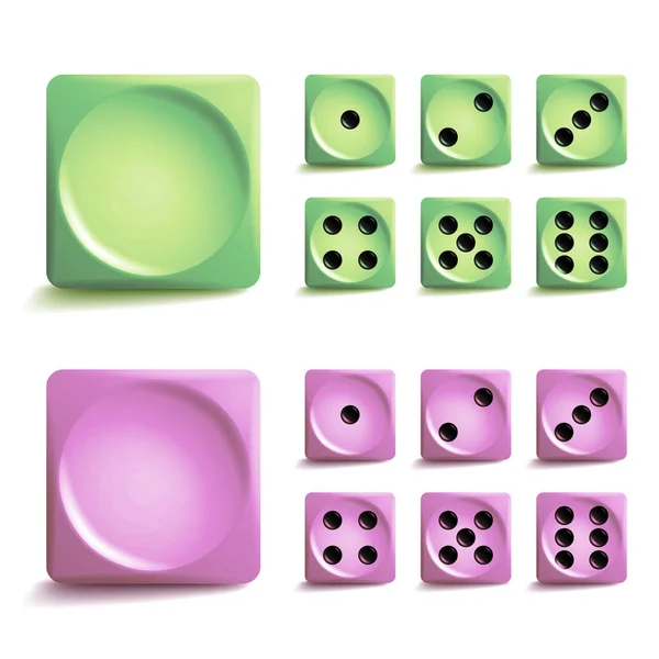 Jeu de dés vectoriels. Différentes variantes Cubes de jeu isolés. Icônes de collection authentiques dans un style réaliste. Jeu de dés Rolls Concept . — Image vectorielle
