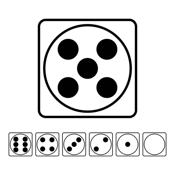 Jogando dados plana ícones conjunto de vetores. Para jogar jogo de casino de tabuleiro. Isolado em branco — Vetor de Stock