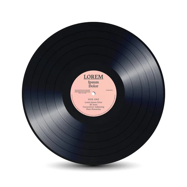 Vinyl Disc Mock Up Vector. Blank réaliste isolé sur blanc. Plaque pour DJ Scratch. Illustration vectorielle . — Image vectorielle