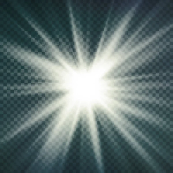 Imagen abstracta de la llamarada de iluminación. Efecto de luz brillante. Aislado sobre fondo transparente. Ilustración vectorial — Archivo Imágenes Vectoriales