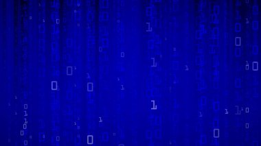 İkili arka plan. Akış ikili kod. Kodlama veya Hacker kavramı. Vektör çizim