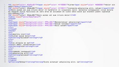 HTML soyut kod vektör. Renkli Etiketler tarayıcı görünümünde. Kaynak kodu. Soyut bilgisayar komut dosyası.