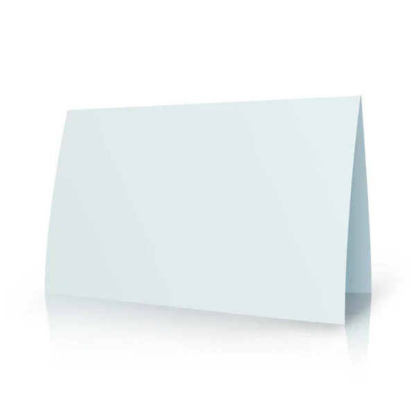 Weiße Ordner Papier Grußkarte Vektorvorlage. Papeterie Broschüre für Präsentationskarte auf Büroillustration — Stockvektor