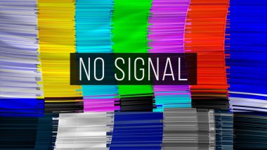 Renk Glitch ekran test. Digilal sinyal yok. Kırık iletim. Vektör çizim