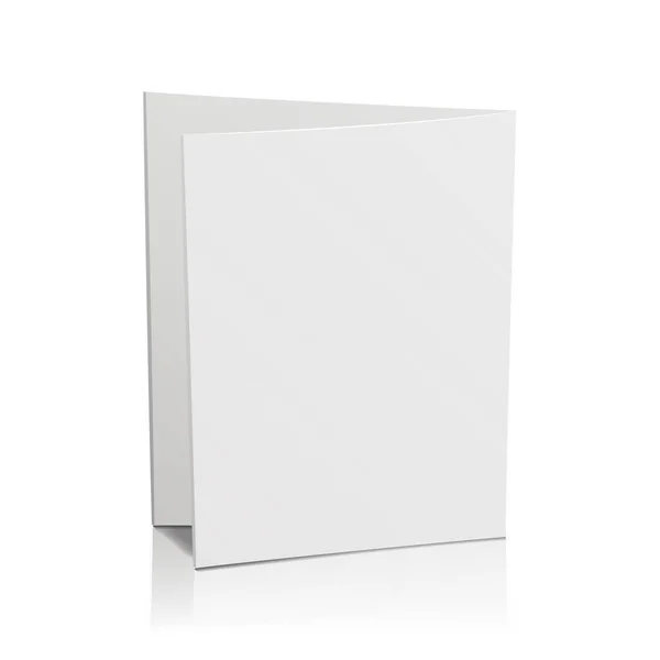 Folleto blanco Folder White Leaflet. Vector 3D Mockup. Flyer de tarjeta curva para ilustración de presentación de negocios — Archivo Imágenes Vectoriales
