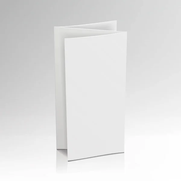 Pusty Folder biały broszura. Wektor 3d makieta. Zginać karty ulotki dla biznesu Prezentacja ilustracji — Wektor stockowy