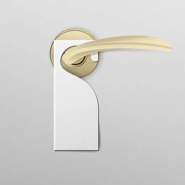 Metal Door Handle Lock with Hanger. Realistic Mock Up. Do Not Disturb. Vector Illustration. Vector Illustration — Stock Vector