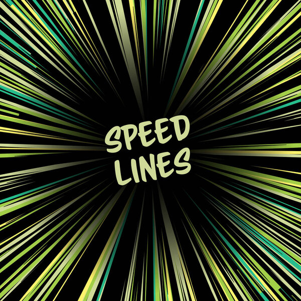 Manga Speed Lines Vector. Comic Radial Speed Lines. Ray And Acceleration. Otherworldly Visionary Illustration.