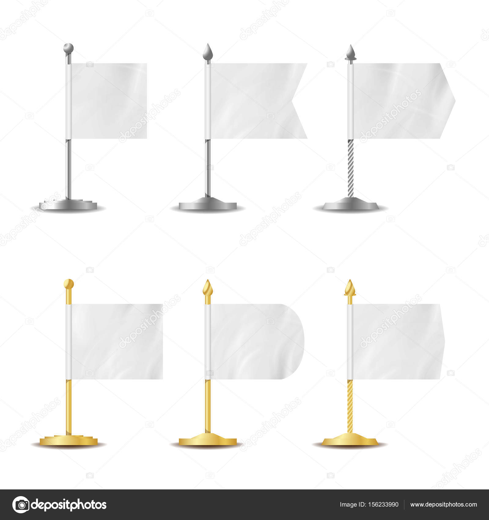 Download Table Desk Flag Set Vector Realistic Illustration Desk Flag Mockup Isolated Template Set For Business Promotion And Advertising Vector Image By C Pikepicture Vector Stock 156233990