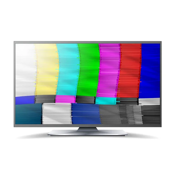 No Signal TV. Descendant Network. Rainbow Bars. Vector Abstract Background. Analog and NTSC standard tv test screen. Television Maintenance Component — Stock Vector