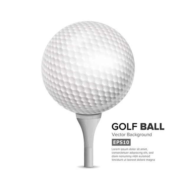 Μπάλα του γκολφ σε λευκό μπλουζάκι. Διάνυσμα απομονωμένη ρεαλιστική απεικόνιση — Διανυσματικό Αρχείο