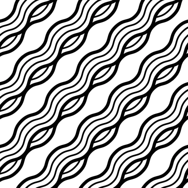 Wavy Lines Seamless Background. Modern Geometric Background. Vector Seamless Texture. Repeating Pattern With Wavy Lines Arranged Diagonally. — Stock Vector