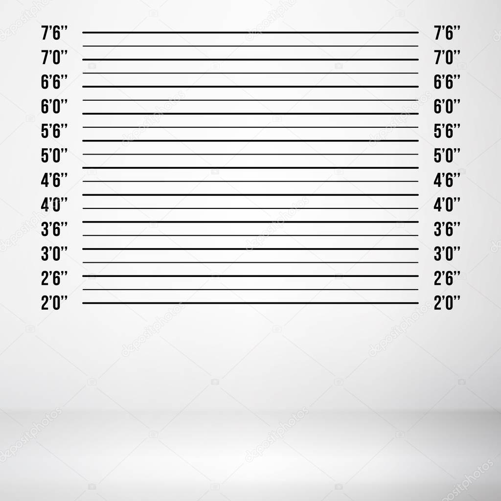 Police Mugshot Vector. Police Lineup Isolated On White Background Illustration