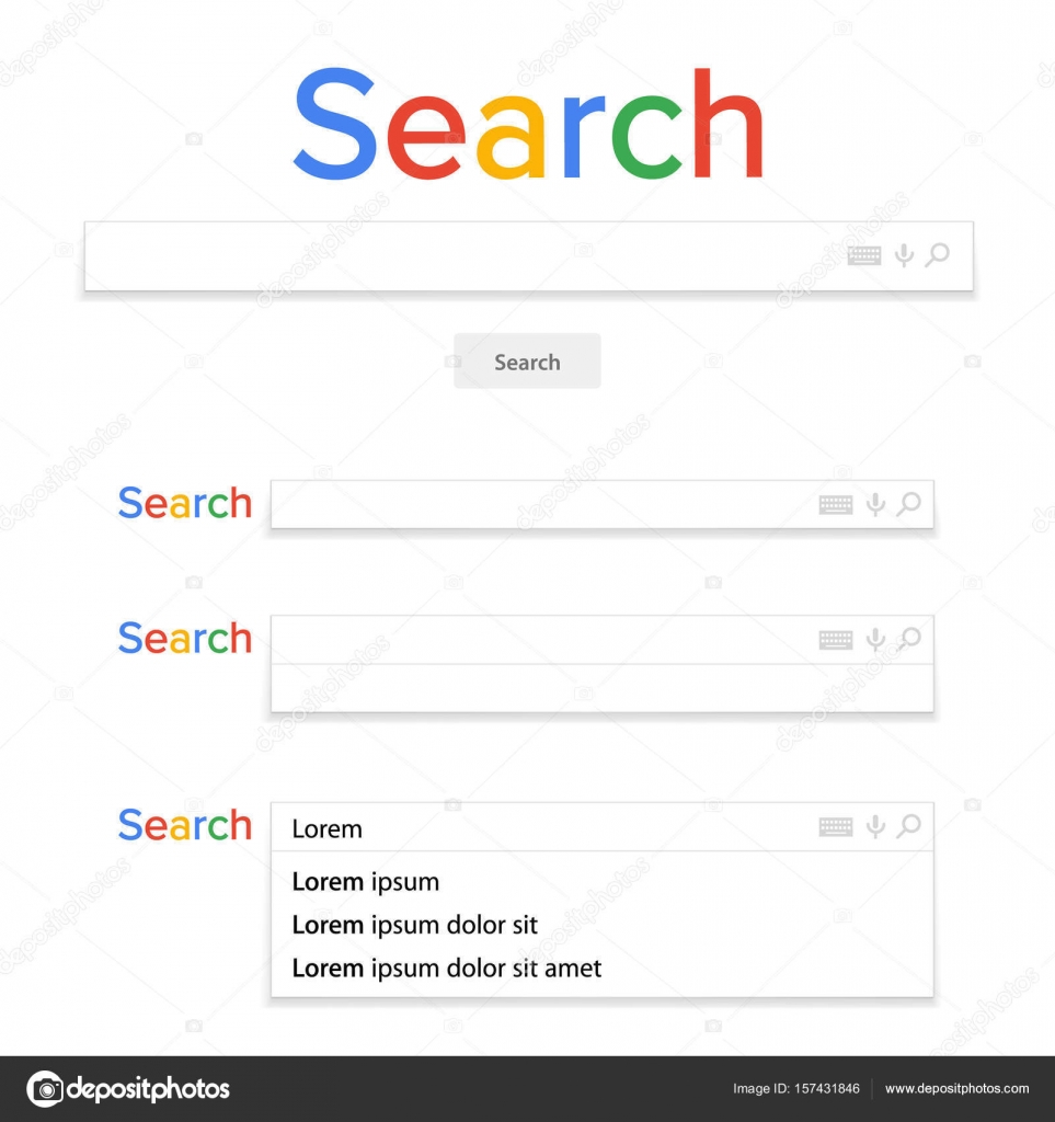 Search Bar Field Vector Search Engine Browser Window Template Pop Up