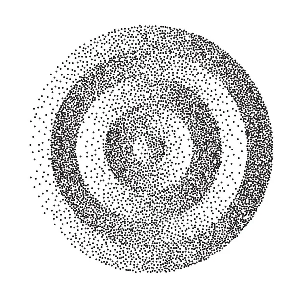 Résumé vecteur de forme géométrique. Cercle rond à pois noirs. Film Grain, Noise, Grunge Texture. Arrière-plan demi-ton. Illustration vectorielle . — Image vectorielle