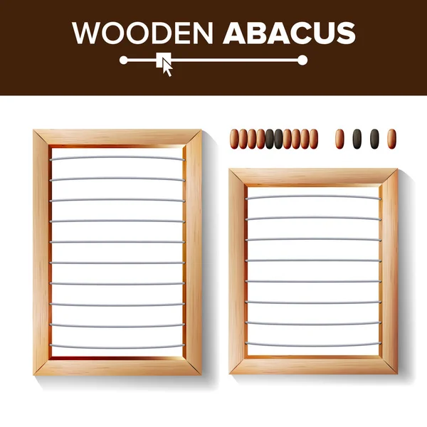 Abacus Blank. Векторный шаблон классического Wooden Abacus. Магазин арифметического инструментального оборудования. Расчет концепции. Isolated — стоковый вектор