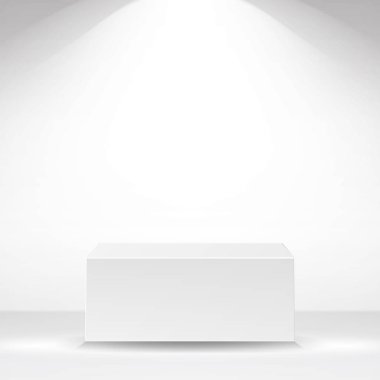 Beyaz kare Platform vektör. Beyaz iç arka plan. Vektör çizim.