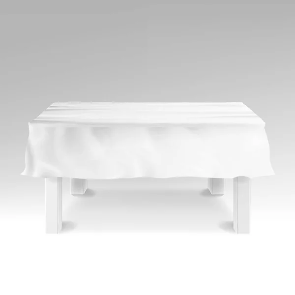 Nappe Vector. Table rectangulaire vide réaliste isolée sur blanc . — Image vectorielle