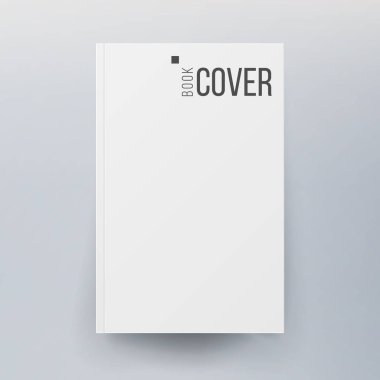 Boş kapak kitap vektör. Gerçekçi illüstrasyon izole. Boş beyaz temiz beyaz sahte şablon tasarımı için